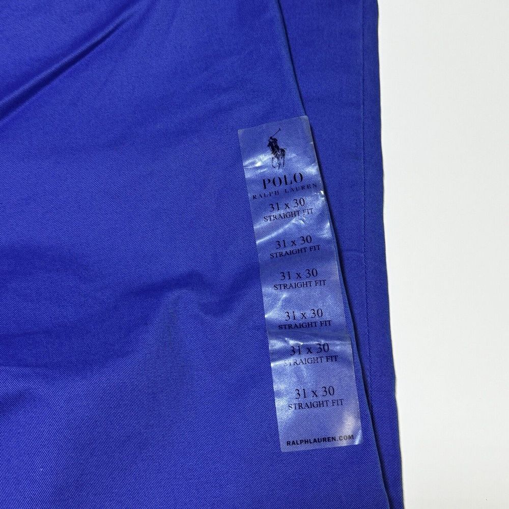 Polo Ralph Lauren Blue Stretch Straight Fit Cotton Twill Chino Pants Size 30x31 - Picture 4 of 8
